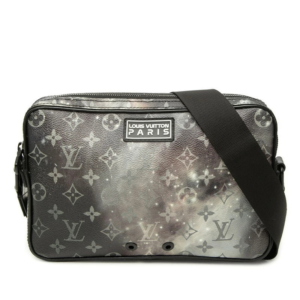 Louis Vuitton Monogram Galaxy Alpha Messenger Crossbody Bag Black Gray Leather